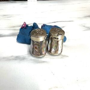 Vintage alpaca salt and pepper shakers